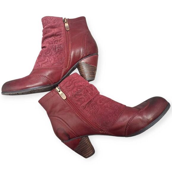 L'artiste Women's Belgard Leather Boots in Bordeaux Red size 38 - Picture 3 of 10